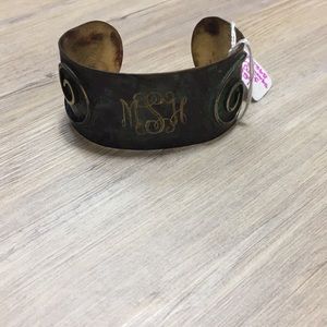 Monogrammed cuff bracelet